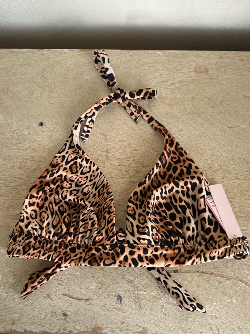 NWT Victoria’s Secret Leopard Print Halter Bikini Top